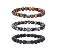 Beaded Bracelets For Men, Handmade Natural Crystal Bracelets For Women Gemstone Beaded Bangles Stretch Lucky Charm Reiki Yoga Wristband Chakra Jewelry Gifts For Mothers Day Birthday Anniversary Tige