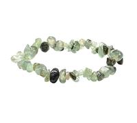 Beaded Bracelets For Men, Handmade Natural Crystal Bracelets For Women Stretch Irregular Chips Beaded Bangles Jewelry Gifts For Mum Align Chakras Promote Communication Green Rutilated Quartz