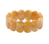 Beaded Bracelets For Men, Handmade Natural Stone Bracelets for Women,Stretch Crystal Wristband bangle Fashion Jewellry Gift for your family friends colleagues lover Yellow Agate