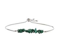 Beaded Bracelets For Men, Irregular Natural Stone Beaded Bracelets For Women,Chip Gravel Crystal Adjustable Bangle Versatile Jewellry Gift For Mums Bff Teen Girl Malachite Steel Color