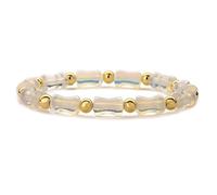 Beaded Bracelets for Men,Niche Design 8Mm Natural Gemstone Stone Crystal Bamboo Joint Relief Reiki Yoga Elastic Beaded Bracelets,Energy Jewellery for Women Men Protein