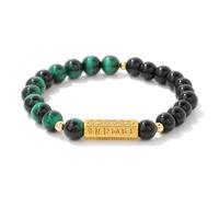 Beaded Bracelets for Men,Niche Design Light Luxury 8Mm Natural Gemstone Crystal Obsidian Six-Character Motto for Horizontal Pipe Relief Reiki Yoga Stretch Bracelets,Energy Jewellery for Women Men G