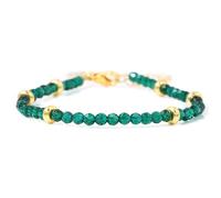 Beaded Bracelets for Women,Adjustable Lobster Clasp Light Luxury Natural Gemstone Crystal Fine Beads Relief Reiki Yoga Beaded Stretch Bracelets,Energy Jewellery for Women Emerald