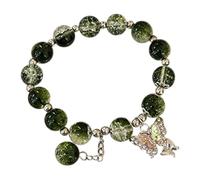 Beaded Bracelets For Women Glass Beads Bracelet Butterfly Charm Bracelet Beads Butterfly Bracelet For Women Heart Clip on Earrings for Girls (E, One Size)