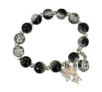 Beaded Bracelets For Women Glass Beads Bracelet Butterfly Charm Bracelet Beads Butterfly Bracelet For Women Heart Clip on Earrings for Girls (I, One Size)