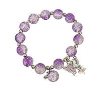Beaded Bracelets For Women Glass Beads Bracelet Butterfly Charm Bracelet Beads Butterfly Bracelet For Women Sports And Fitness (D, One Size)