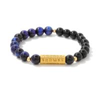 Beaded Bracelets for Women,Niche Design Light Luxury 8Mm Natural Gemstone Crystal Obsidian Six-Character Motto for Horizontal Pipe Relief Reiki Yoga Stretch Bracelets,Energy Jewellery for Women Men