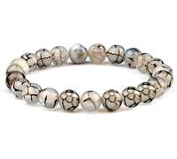 , Beaded Bracelets Natural Black Dragon Stripes Stone Beads Bangles Elastic Crystal Reiki Crystal Jewelry for Men Women