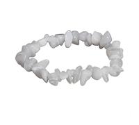 Beaded Bracelets,Natural Irregular Gravel Crystal Bracelets Reiki Elastic Crystal Bangle Jewelry for Women Men Christmas Birthday Gifts White Jade