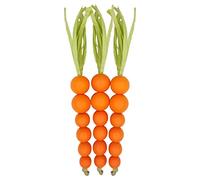 Beaded Carrot Spring Wood Tiered Tray Decorations Easter Beaded Garland Farmhouse Home Decors, 3 PCS