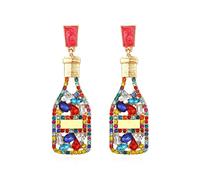 Beaded Champagne Bottle Earrings for Women, Beaded Statement Earrings for Girls, Bead Champagne Dangle Earrings Hypoallergenic, Cute Wine Earrings Studs, Beaded Bottle Drop Earrings