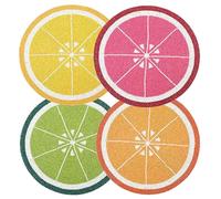 Beaded Charger Placemats - Set of 4 Handmade Round Glass Bead Table Mats for Dining, Coffee Table Decor, Heat-Resistant, Elegant Holiday Table Setting (Multi) - ALPHA Living HOME