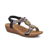 Beaded Comfort Fitting Sandals - Black Size 7