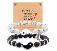 Beaded Couples Matching Touch Bracelets, Bf and Gf Yin Yang Bracelets, His and Hers Bracelets, Graduation Gifts, Long Distance Relationship Gifts