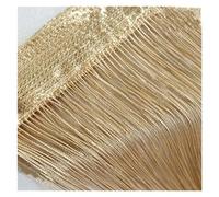 Beaded Curtains 300x260cm Solid Color Curtains Stripe White Blank Gray Classic Line Curtain Window Blind Valance Room Divider Door Decorative (Color : Champagne, Size : 300x290cm)