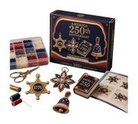 Beaded DIY 3D Beaded 250Th Anniversary Patriotic Themed Beadwork For Beginners With Full Materials & Instructions 4Th Of July (A, One Size)