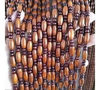 Beaded Door Curtain Wood Bead Room Divider 60x200cm - 100x200cm Retro Fly Screen Decorative Hanging Panel with 30 Strands Stylish Home Décor Solution