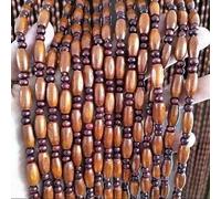 Beaded Door Curtain - Wood Beaded Room Divider Retro Fly Screen 60-100cm Widths 200cm Height 45 Strands Decorative Hanging Panel for Home Decor