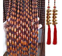 Beaded Door Curtain Wood Beads Fly Screen Panel Multiple Sizes (60x180cm 80x180cm 90x200cm 110x200cm 120x200cm) 65 Strands (130x240cm) - Stylish Home Decor