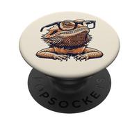 Beaded Dragon Eyeglasses Funny Beardie Geek Women Men Kids PopSockets Adhesive PopGrip