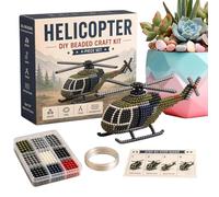 Beaded Embroidery Kits - Mini Fun 3D Creations Handmade Boat Helicopter Embroidery Kits Beads Adults Plane Hunting and Tank for Birthday Home Creation Earrings Leisure