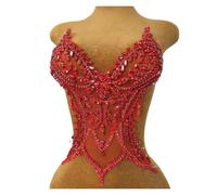 Beaded Embroidery Lace Appliques Costumes Appliques Patches,Hand Beaded Sew on Rhinestones Sequins Lace Sewing for Wedding Bodice Prom Clothes Craft(Color 6)