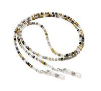 Beaded Eyeglasses Chains ，Colored Eyeglasses Strips for Women,Women’s Beads Eyeglass Ropes，Handmade Eyeglass Lanyards for Women(Black)