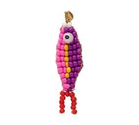 Beaded Fish Shape Keychain with Rotating Lobster Claws Clip Beaded Holder for Backpacks Purses Bag Charm Fish Keychain