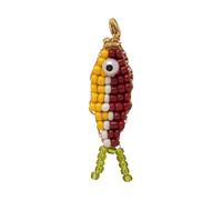 Beaded Fish Shape Keychain with Rotating Lobster Claws Clip Beaded Holder for Backpacks Purses Bag Charm Fish Keychain