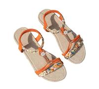 Beaded Flat Sandals For Women Womens T Bar Sandals Elastic Strap Stretch Sandal Slingback Bohemian Style Sandal Slip On Thong Sliders Summer Peep Toe Sliders Jeweled Holiday Slides For Ladies
