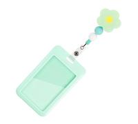 Beaded Flower Card Holder Retractable Badge Sliding Action Card Protectors for Office School Corporate Event Security Badge for Employees