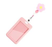 Beaded Flower Card Holder Retractable Badge Sliding Action Card Protectors for Office School Corporate Event Security Badge for Employees