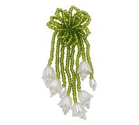 Beaded Flower Fringe Handmade Bohemia Beaded Tassel Beaded DIY for Dangle Earrings Decor Women Beauty 2pieces (green)