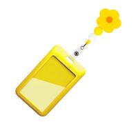 Beaded Flower Retractable Sliding Action Badge Protector Water for Corporate Commuting Card Case