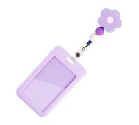 Beaded Flower Retractable Sliding Action Badge Protector Water for Corporate Commuting Card Case