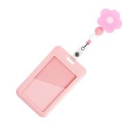 Beaded Flower Retractable Sliding Action Badge Protector Water for Corporate Commuting Multi Size Card Holder