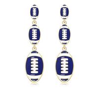 Beaded Football Earrings for Women Rhinestone Beads Game Day Earrings Sports Team Dangle Earrings Football Mom Accessories Jewelry Gifts, Zinc Bead, No Gemstone