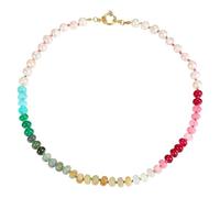 Beaded Gemstone Necklace For Women Colorful Boho Bead Choker Natural Stone Pearl Surfer Beach Rainbow Necklace Summer Handmade Jewelry Gifts Pearl 1