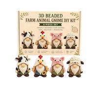 Beaded Gnome Kit - DIY 3D Figurine Craft Set, Step By Step Instruction Guide, Colorful Handmade Art Project | Bead Art Project Set for Beginners Adults Hobbyists Family Holiday Desk