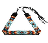 Beaded Hatband Native American Style Southwestern Cow Rode Handmade Head/Hat Band Collection [ ], Skyblue & White, Large