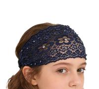 Beaded Headband - Floral Pearl Headwrap - Wide Elastic Boho Headbands,for Wedding Formal Event Daily Wear Holiday Hair Styling
