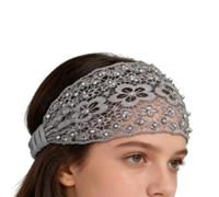 Beaded Headband for Women,Floral Pearl Lace Headwrap - Wide Elastic Boho Headband | for Wedding Formal Event Daily Wear Holiday Hair Styling
