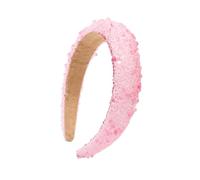 Beaded Headband Padded Hair Accessory Embellished Hair Accessory Occasion Headpiece Bridal Guest Travel Styling Textured Headwear Fabric Lining Decorative Headband