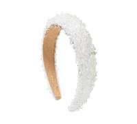 Beaded Headband Padded Hair Accessory with Textured Stone Detail and Fabric Lined Interior for Daily Styling Embellished Hair Accessory Occasion Headpiece Bridal Guest Travel Styling Textured Headwear