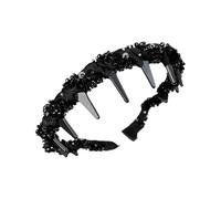 Beaded Headbands - Fashion Hairband with Decorative Bead Design, Stylish Hair Hoop Accessory, Elegant Hairwear for Girls Women Brides Students, Dating Photoshoot Headpiece 5.31x4.53x1.38 inches