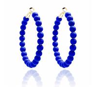 Beaded Hoop Earrings Bohemian Elegant Colorful Large Round Circle Chic Geometric Matte Acrylic Beads Minimalist Dangle Drop Earrings for Women Birthday Wedding Christmas Party Trendy Jewelry Gifts, L