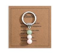 Beaded Keychain, Personalised Keyring Gifts for Women, Cute Bag Charms, Birthday Presents for Mum, Sister and Girlfriend, Inspirational Friendship, Travel and Unique Keychains for Her