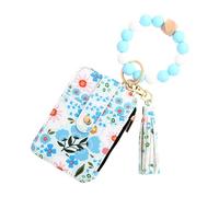 Beaded Keychains Pouch | Credit Card Holder Keyrings Pouch - Keychains Wallet with Bracelet for Traveling, Business Trip, Party, Daily Life