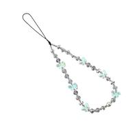 Beaded Lanyard Wrist Strap Handmade Butterfly Lover Heart Charm Anti-lost Chain Phone Charm Strap