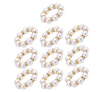 Beaded Napkin Ring - Napkin Rings, 10 Pieces with Beads and Buckle for Home Wedding Party Hotel Romantic Dinner Decoration